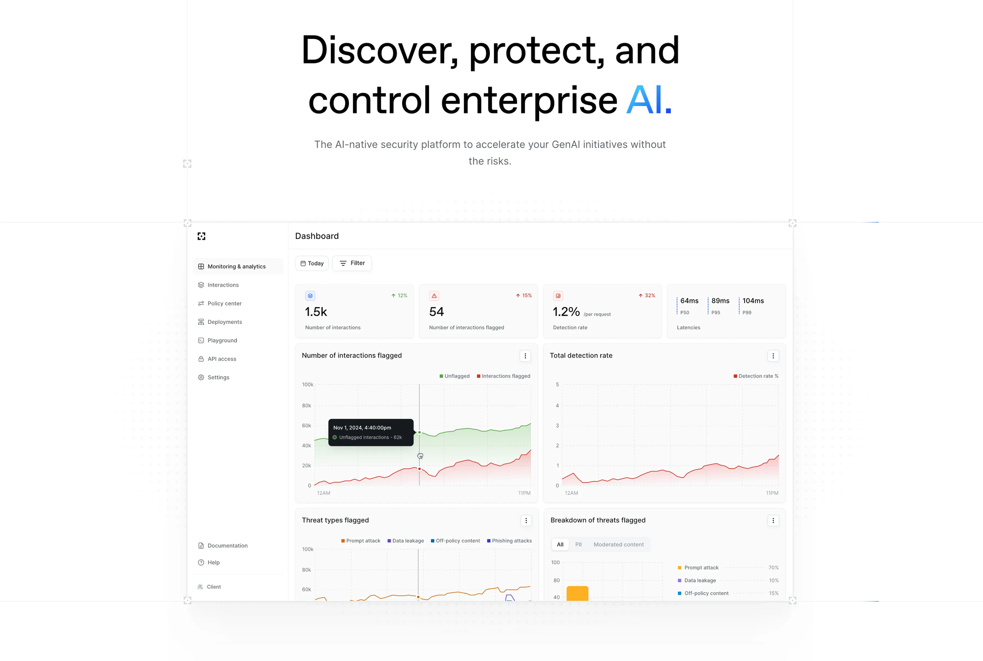 Lakera AI-native security platform homepage