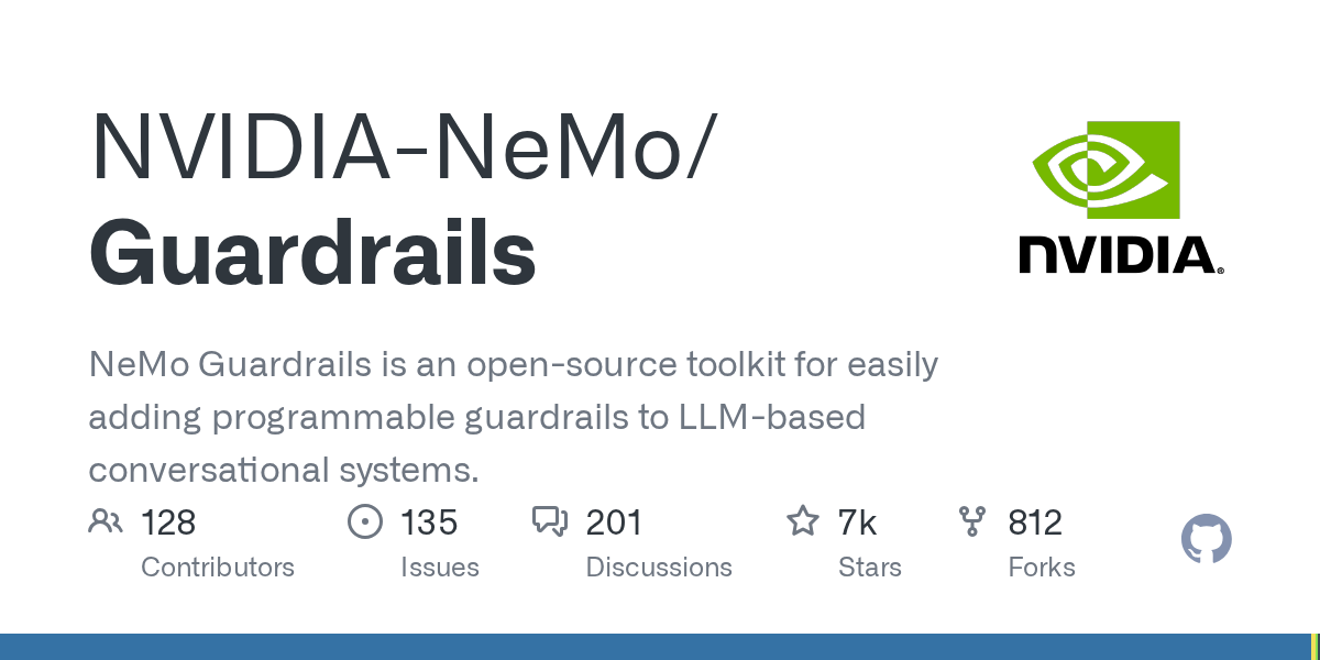 NVIDIA NeMo Guardrails open-source GitHub repository