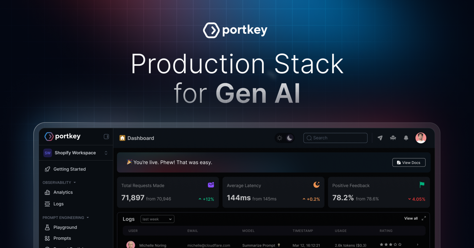 Portkey AI gateway branding image