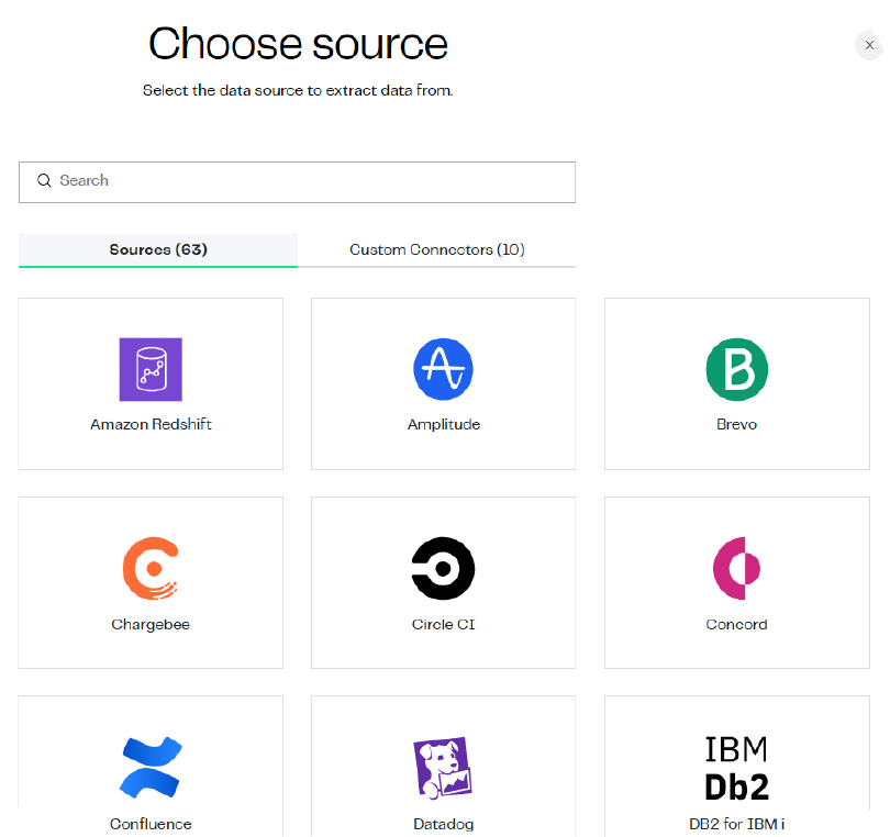 Screenshot of Matillion's batch data loading interface