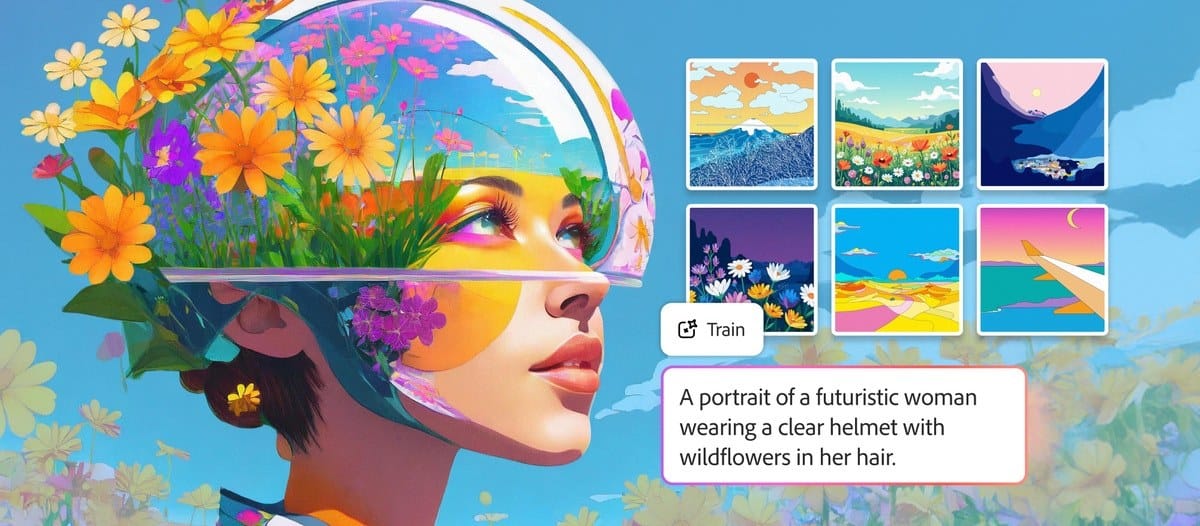 Adobe Firefly interface showing image and video generation capabilities