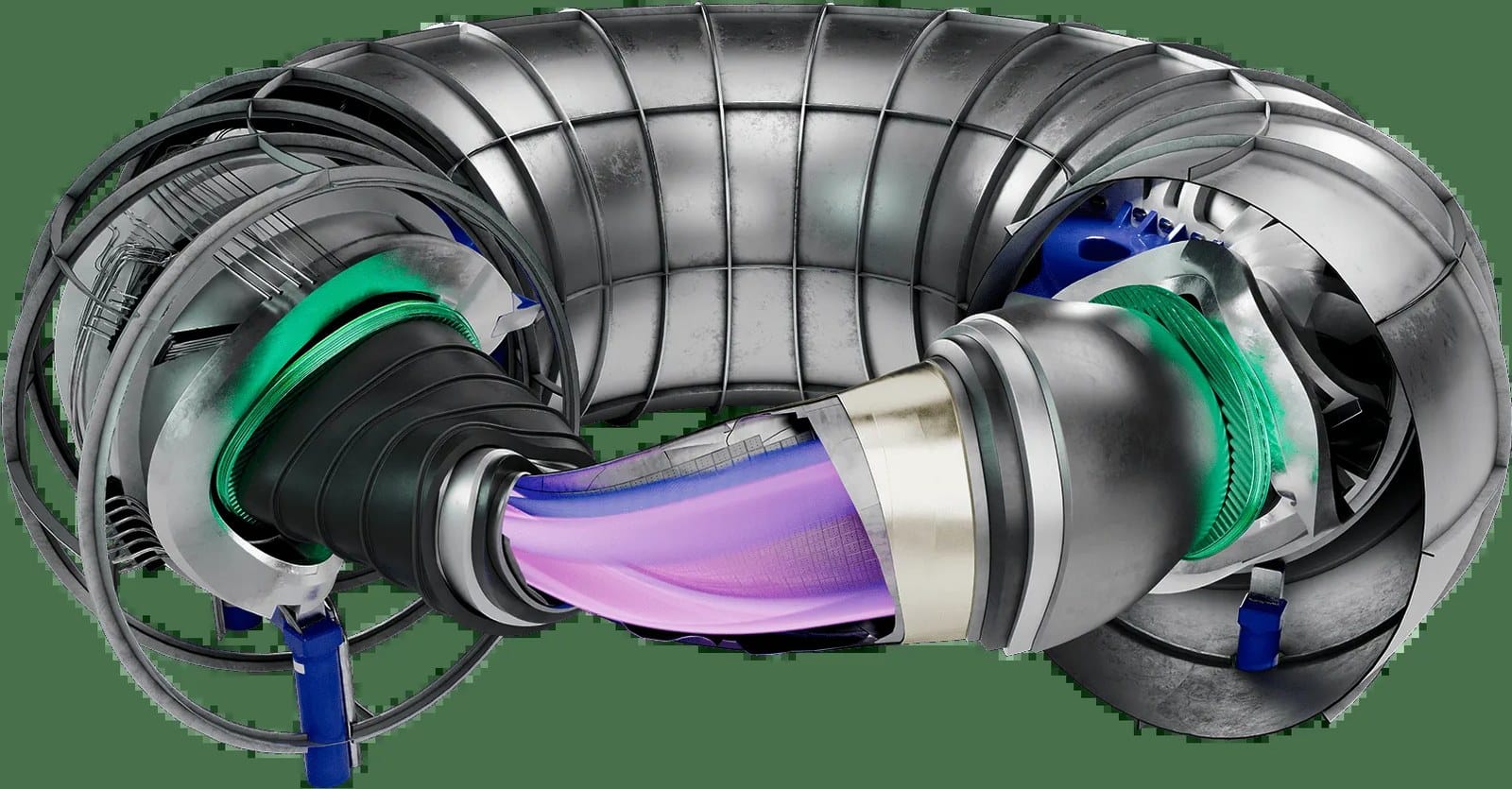 Cutaway rendering of Proxima Fusion's Stellaris quasi-isodynamic stellarator power plant concept