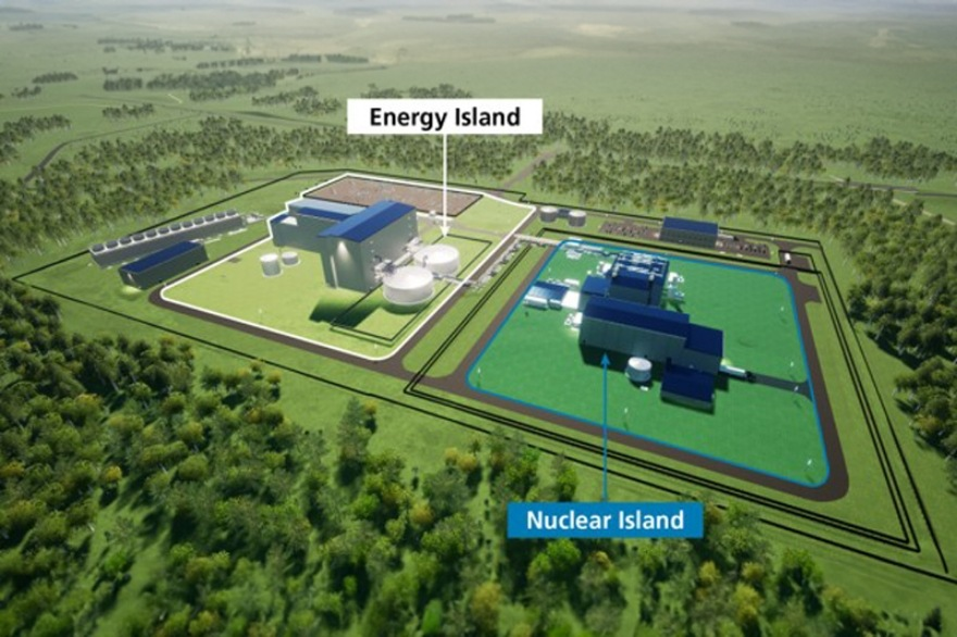 TerraPower Natrium plant layout diagram showing the separated Nuclear Island and Energy Island