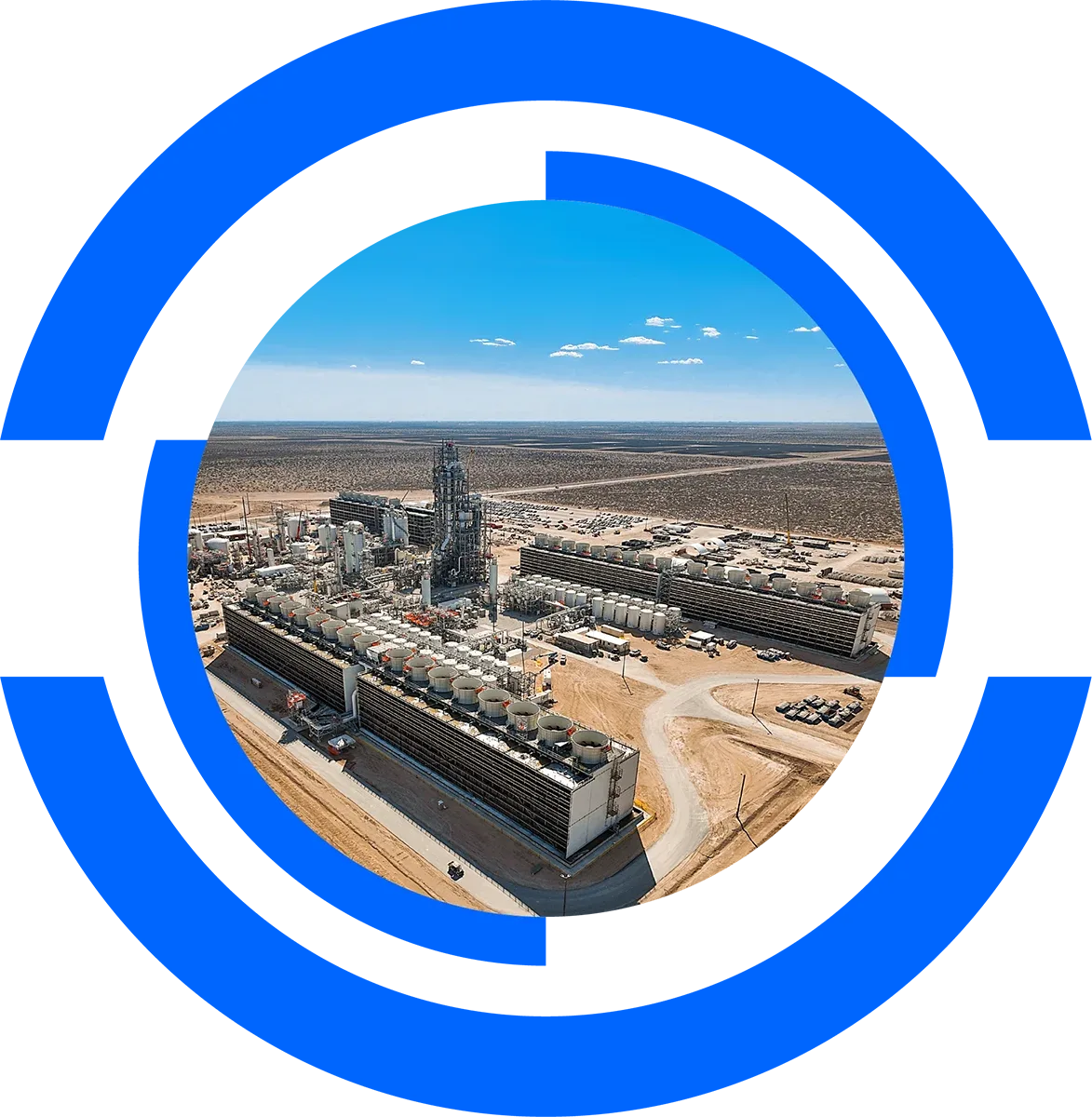 The STRATOS direct air capture facility under construction in West Texas