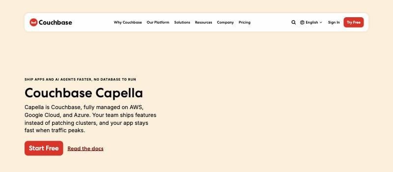 Couchbase Capella managed database product page