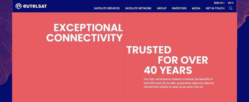 Eutelsat multi-orbit satellite communications home page