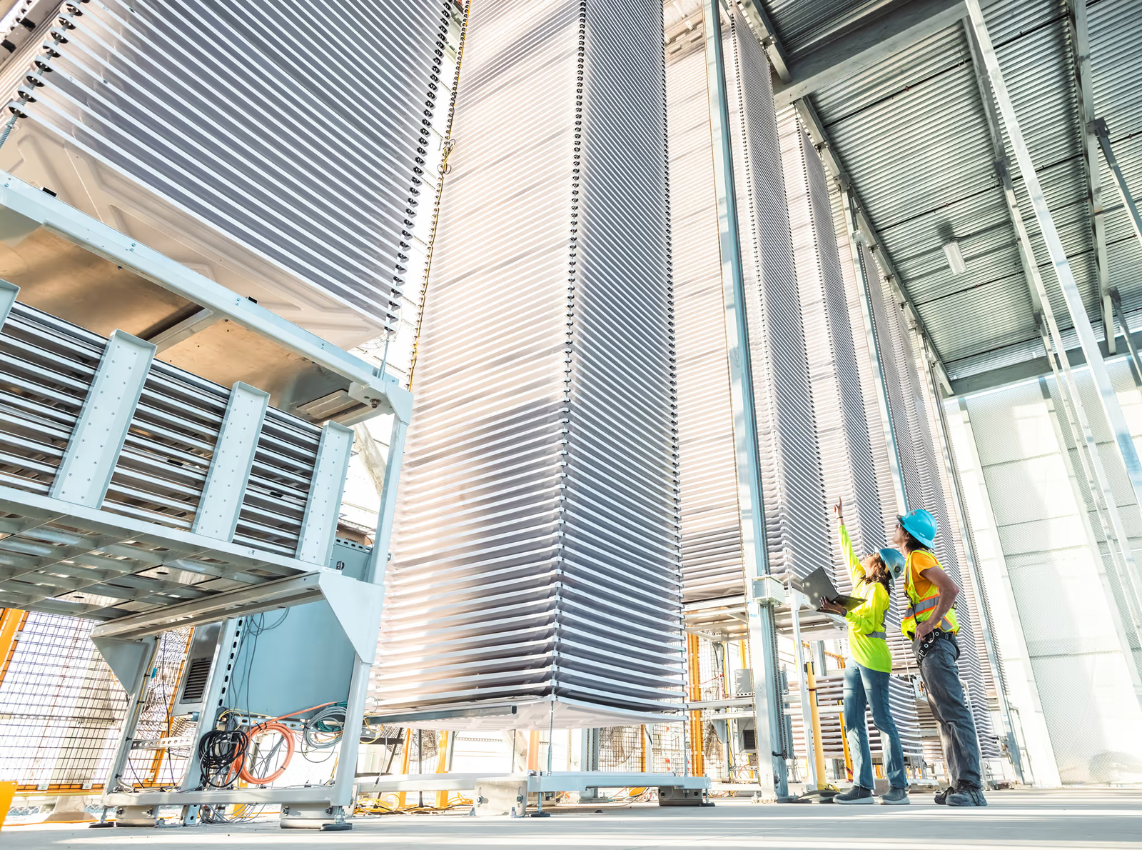 Heirloom's limestone tray stacks at its Tracy, California direct air capture facility