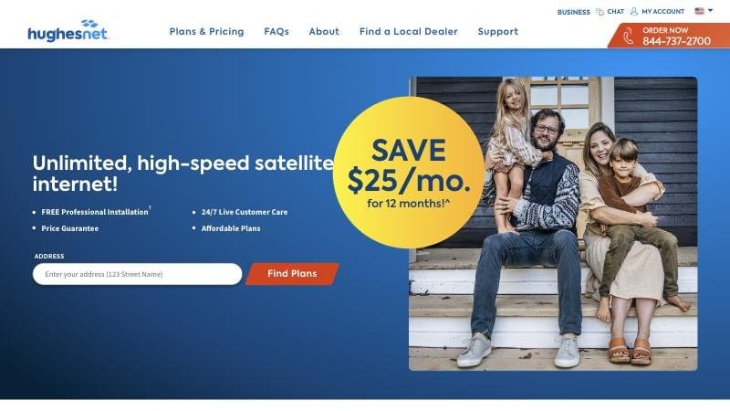 HughesNet satellite internet for rural America home page
