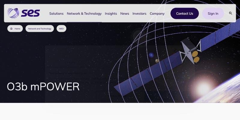 SES O3b mPOWER medium-earth-orbit satellite over Earth