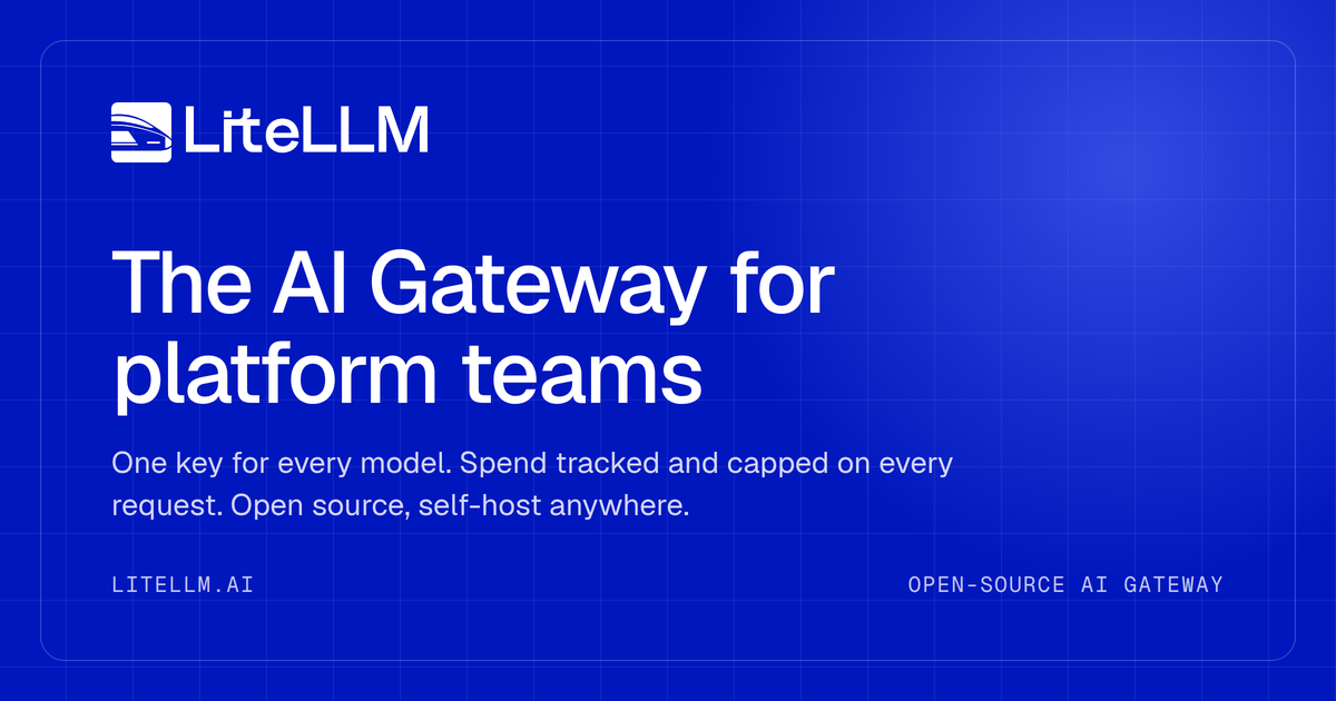 LiteLLM open-source LLM gateway and proxy homepage