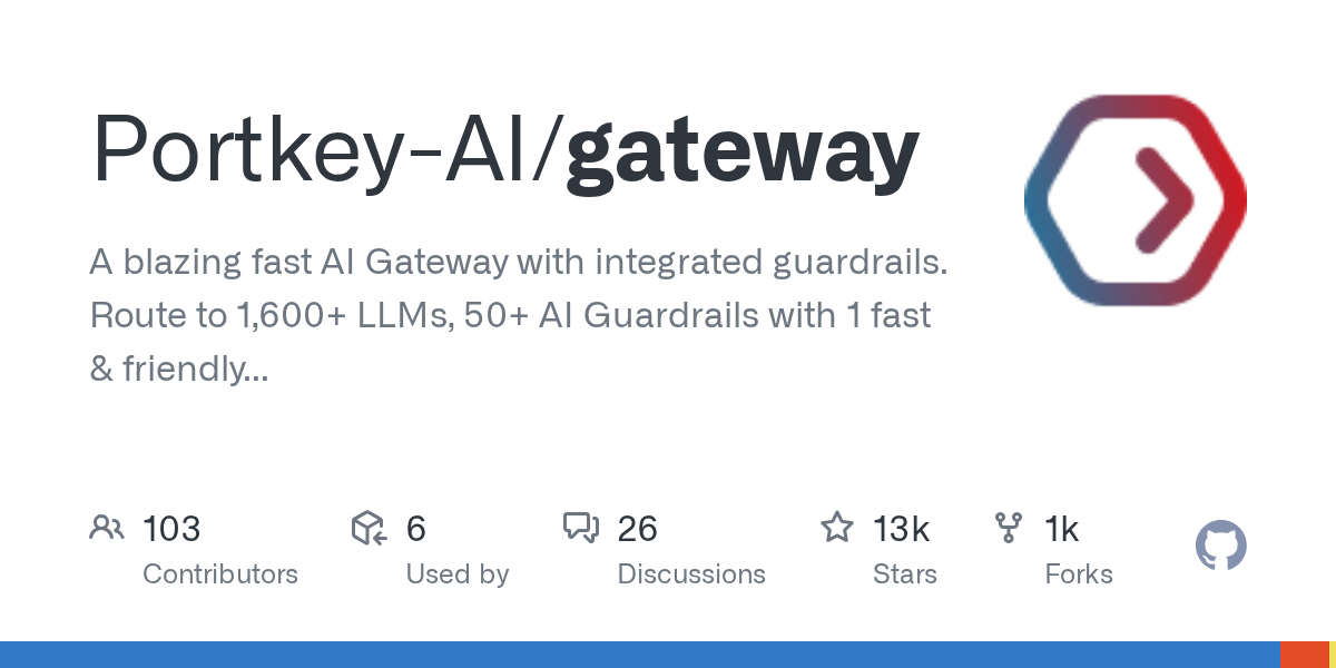 Portkey open-source AI gateway GitHub repository