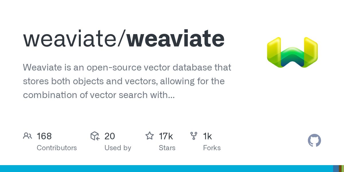 Weaviate open-source vector database GitHub repository