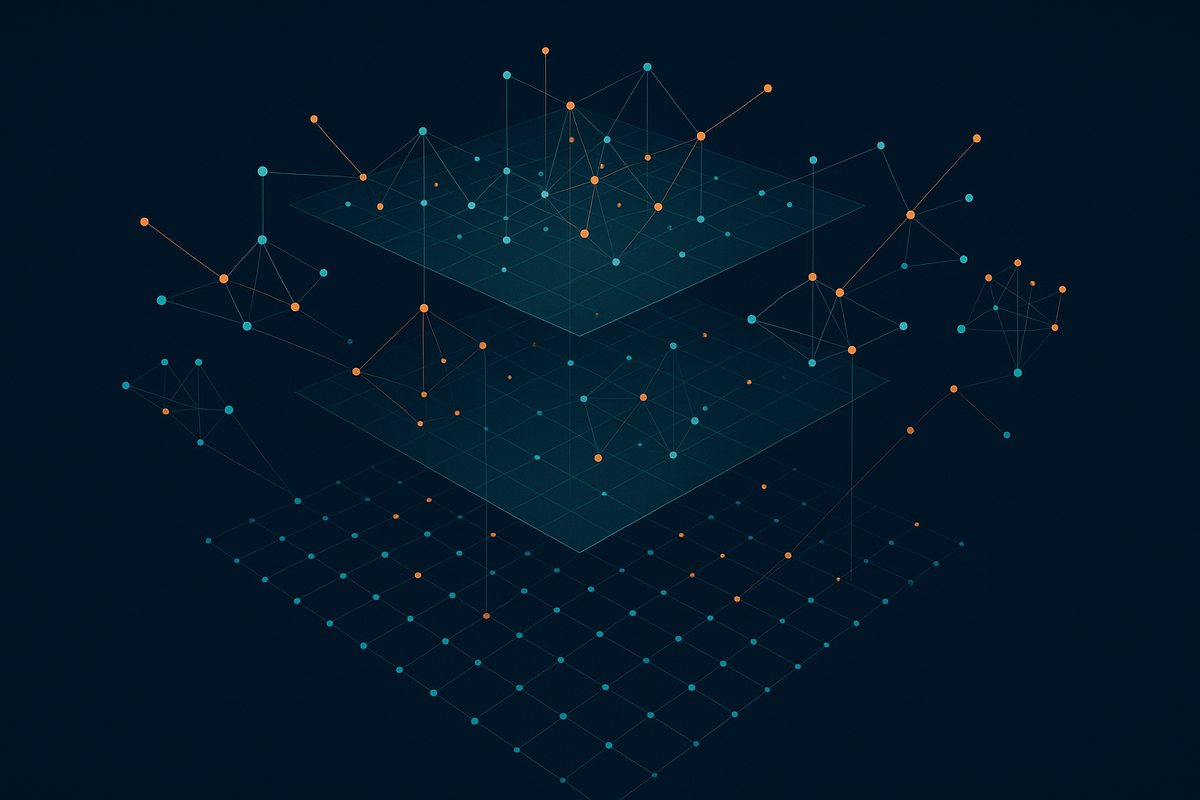 Abstract illustration representing vector search and structured data storage