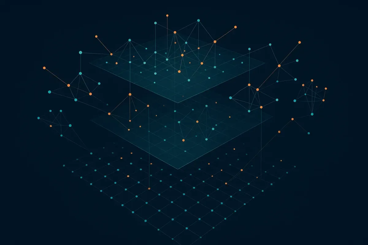 Abstract illustration representing vector search and structured data storage