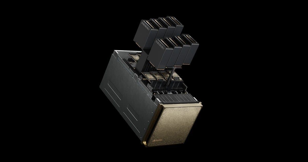 NVIDIA DGX B200 system containing eight Blackwell B200 GPUs