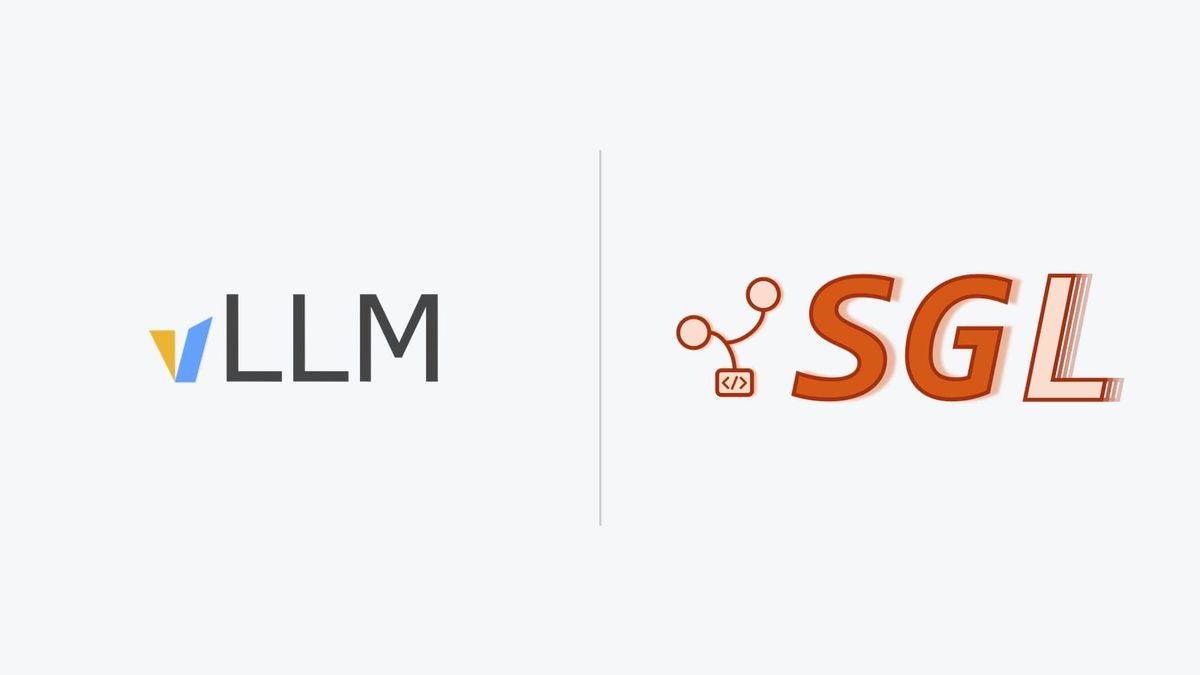 The vLLM and SGLang project logos side by side, representing a comparison of the two LLM inference engines