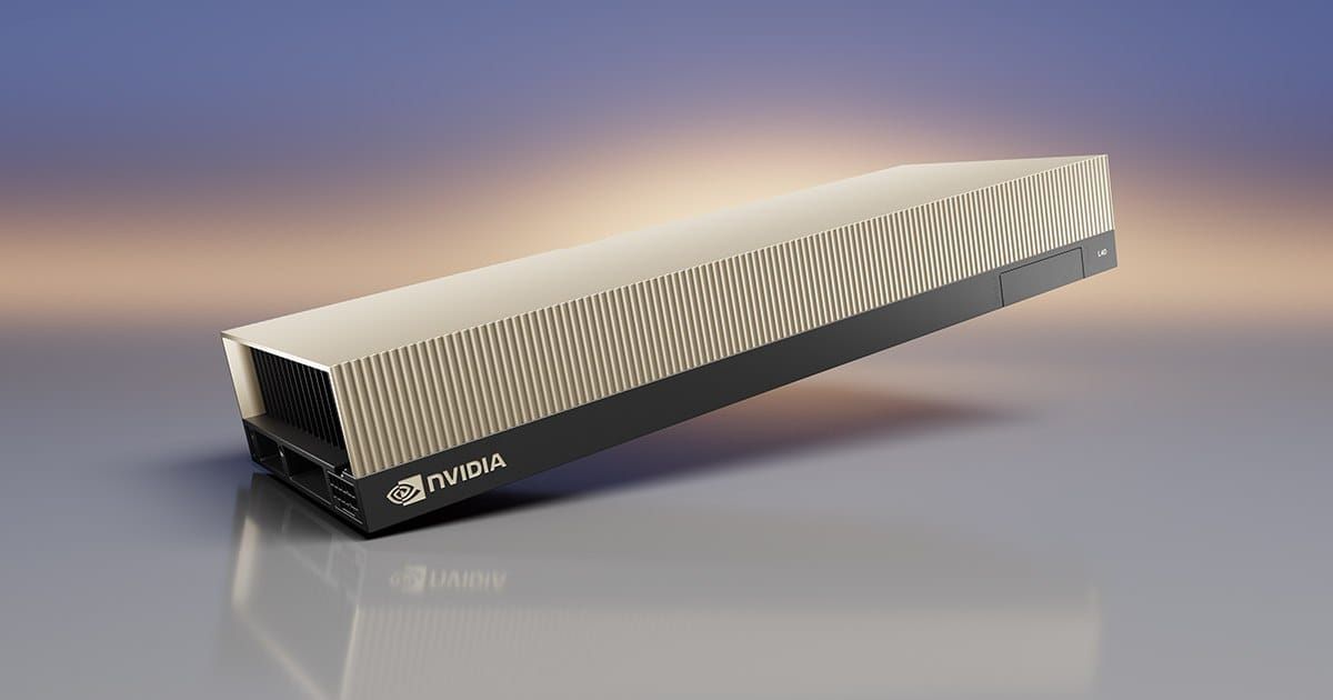 NVIDIA L40S data centre GPU, a dual-slot PCIe card with 48GB of GDDR6 memory