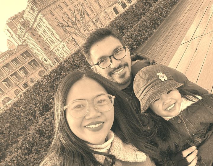Family picture in The Bund, Shanghai