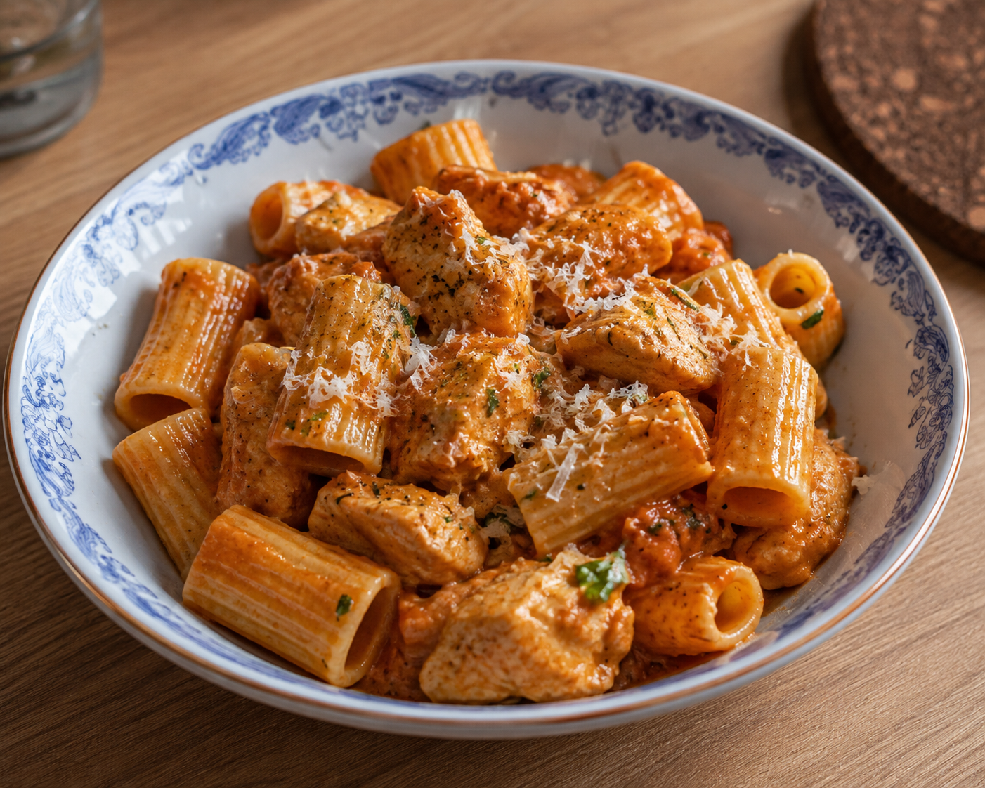 Rigatoni med kyckling och tomatsås