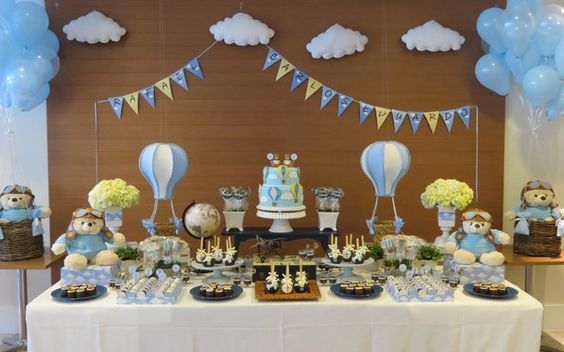 10 temas de decoração de chá de bebê menino