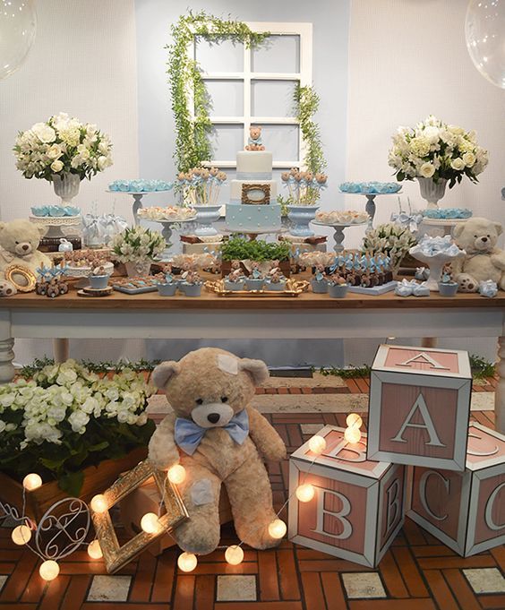 Chá de bebê ursinho: ideias de decoração para meninos e meninas