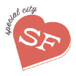 Special City logo with SF inside a heart with Special City in script on the top.