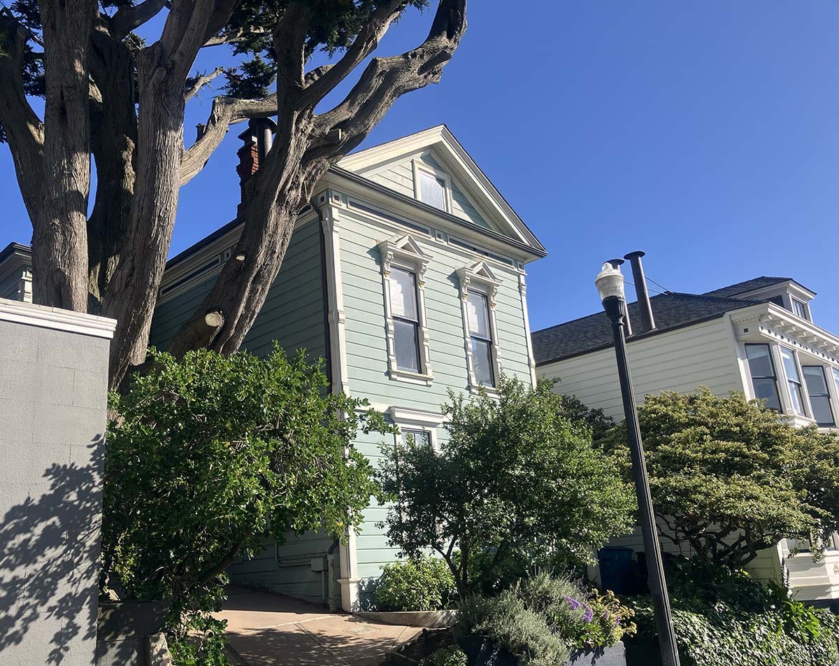 199 Piedmont street, a light green two-story structure.