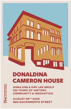 Designed poster with title Donaldina Cameron House plus program details.