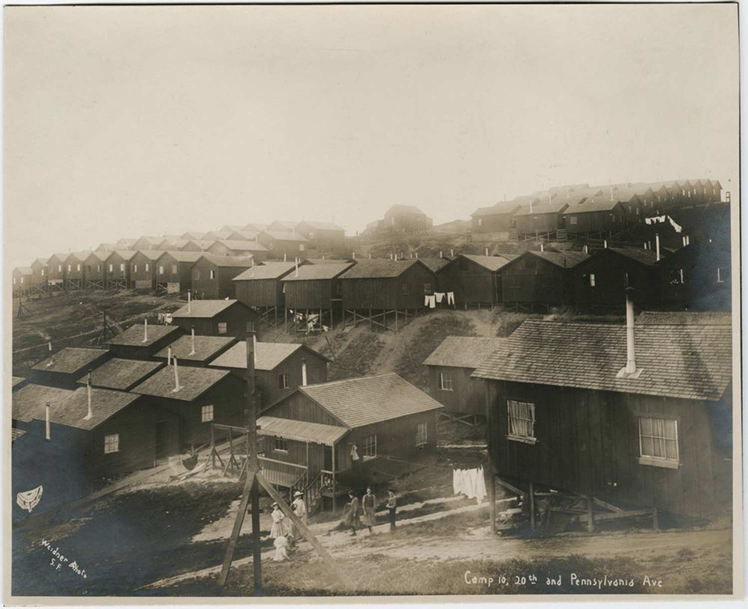 Refugee cottage camp on Potrero Hill