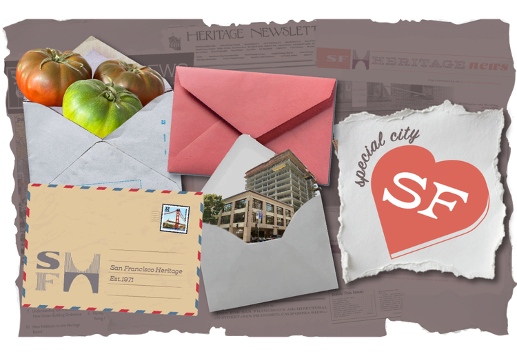 Special City email header banner featuring heirloom tomatoes and a housing project emerging from envelopes.