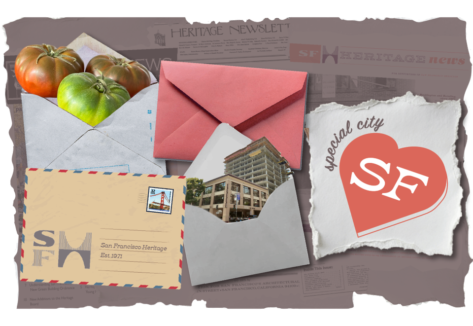 Special City email header banner featuring heirloom tomatoes and a housing project emerging from envelopes.