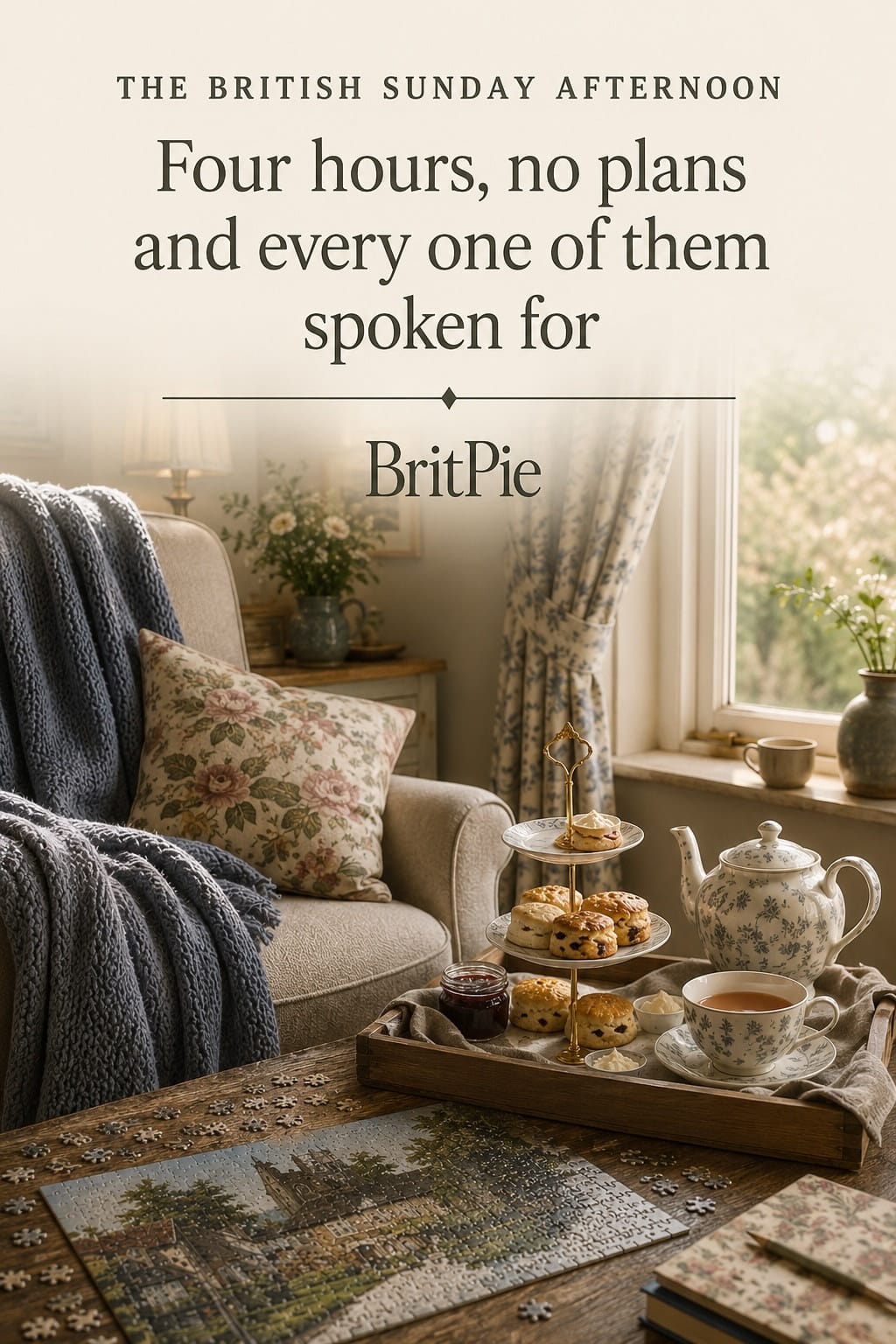 The British Sunday afternoon, done properly: the nap, the walk, the pot at four and the observances nobody wrote down. Including the one that keeps Monday at the border. #ad