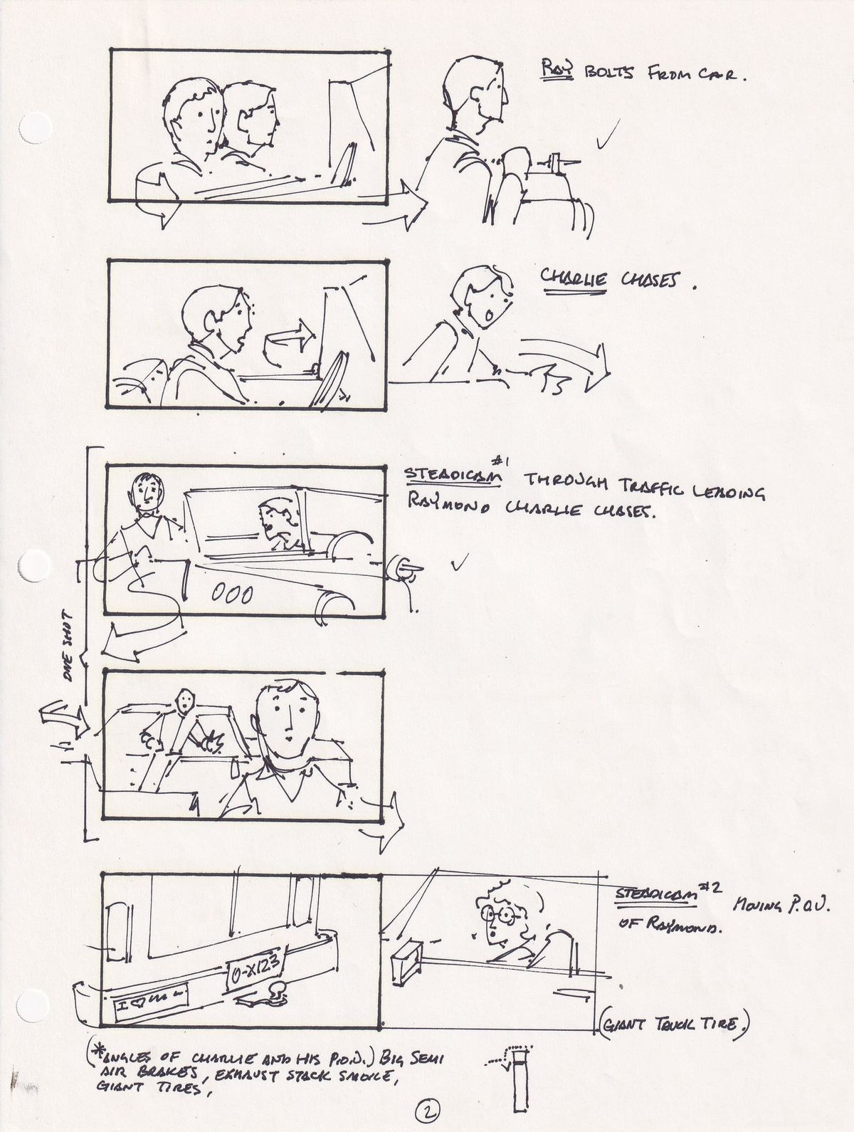 Rain Man storyboards and the first image of autism