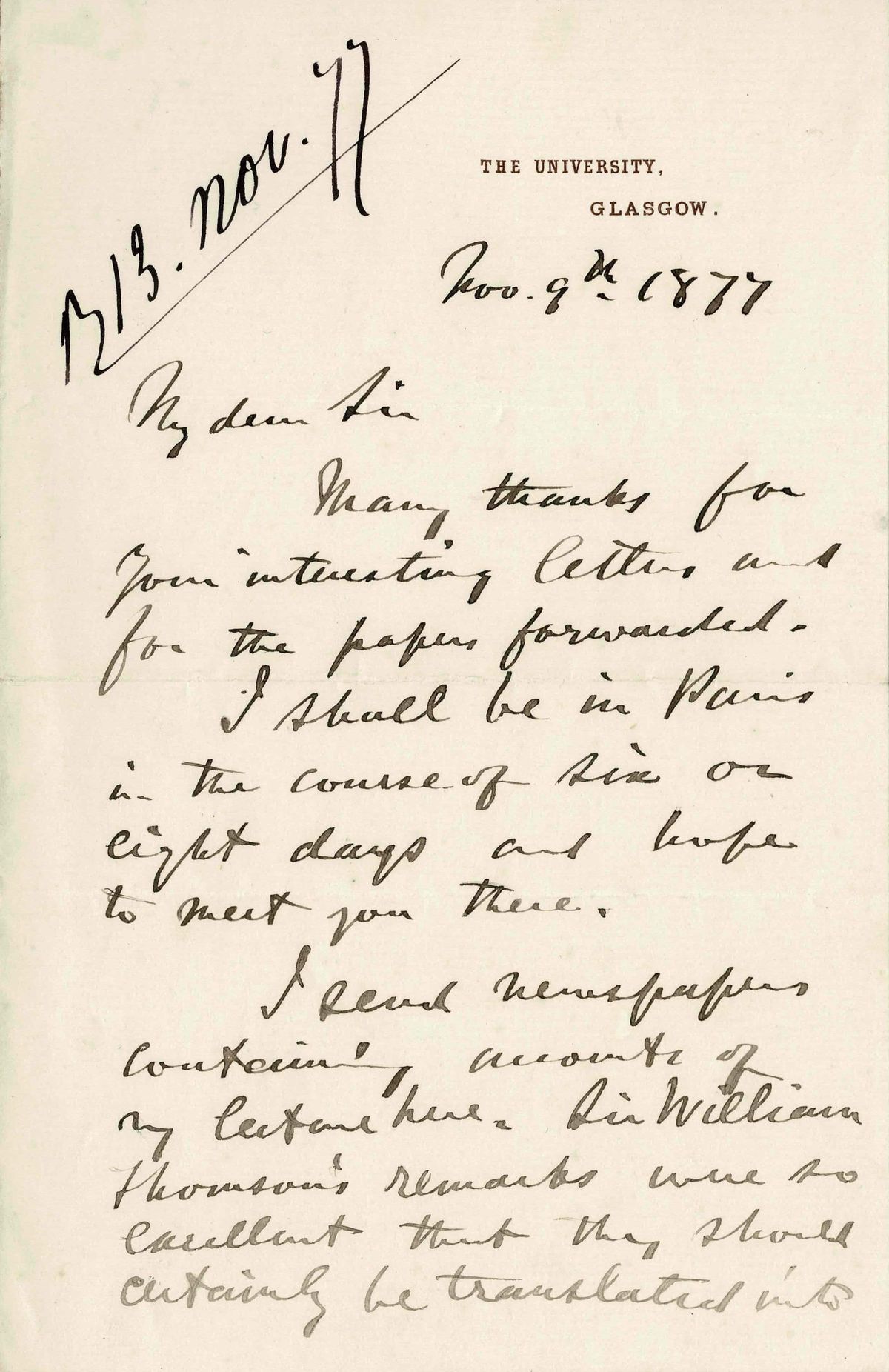 The first phone call in French History