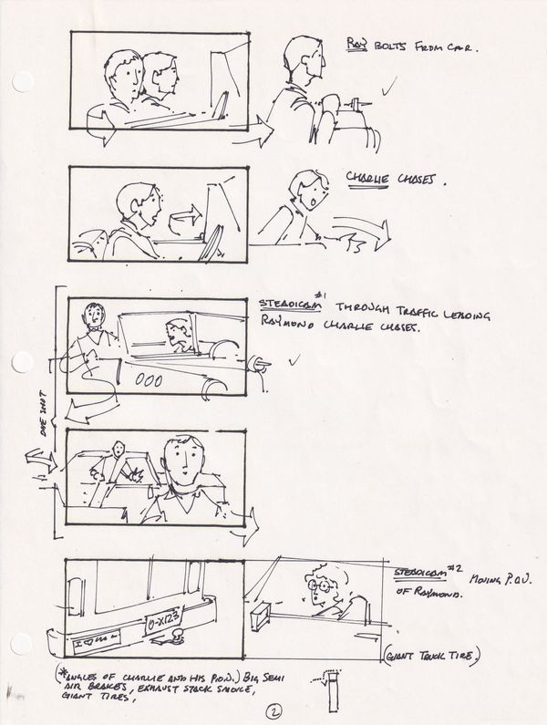 Rain Man storyboards and the first image of autism