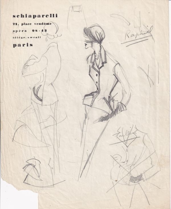 At the beginning of his career, Hubert de Givenchy designs a new dress