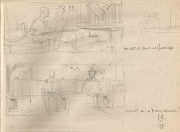 Two iconic scenes of Forrest Gump