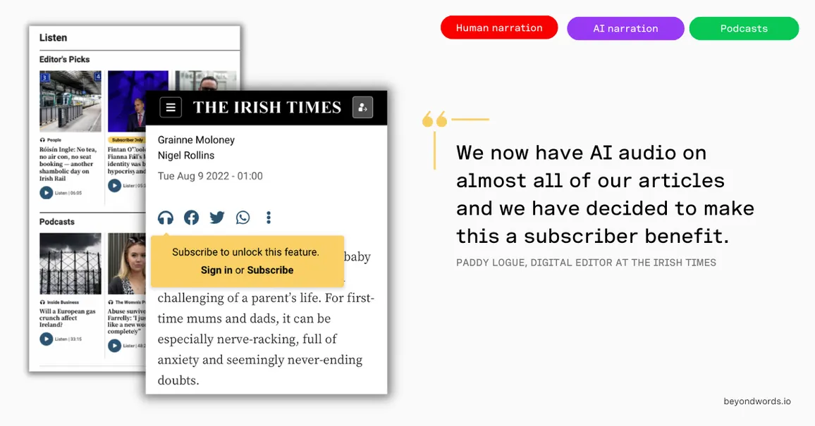15 news publishers using audio articles to drive revenue
