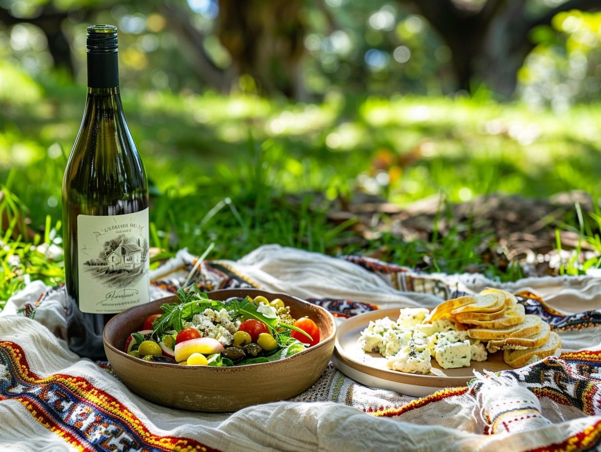 A picnic setup in a garden