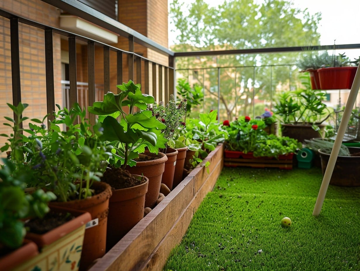 A small garden in the balcony