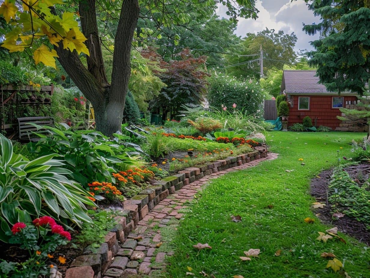 A garden border made using bricks