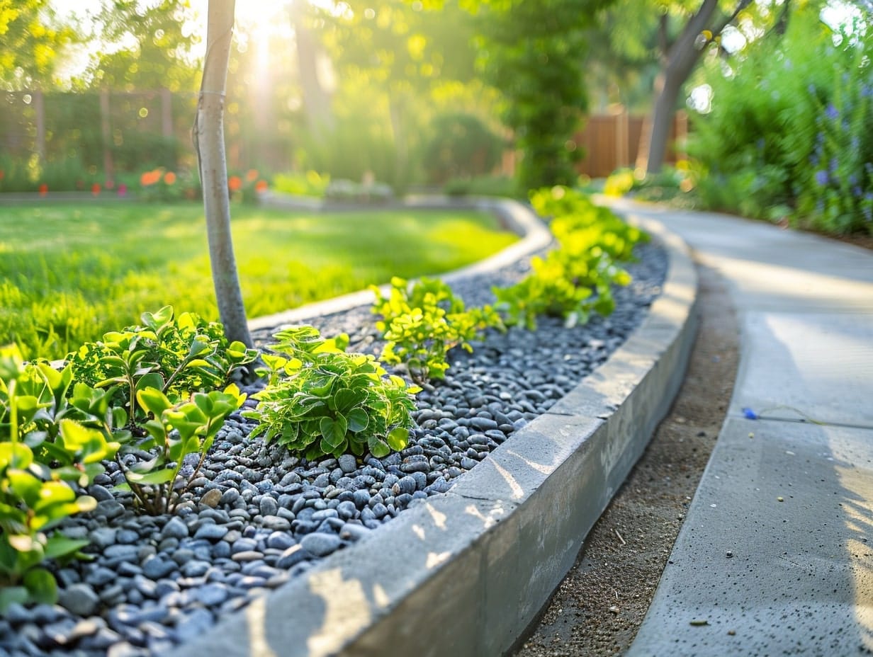 A garden border made from concrete