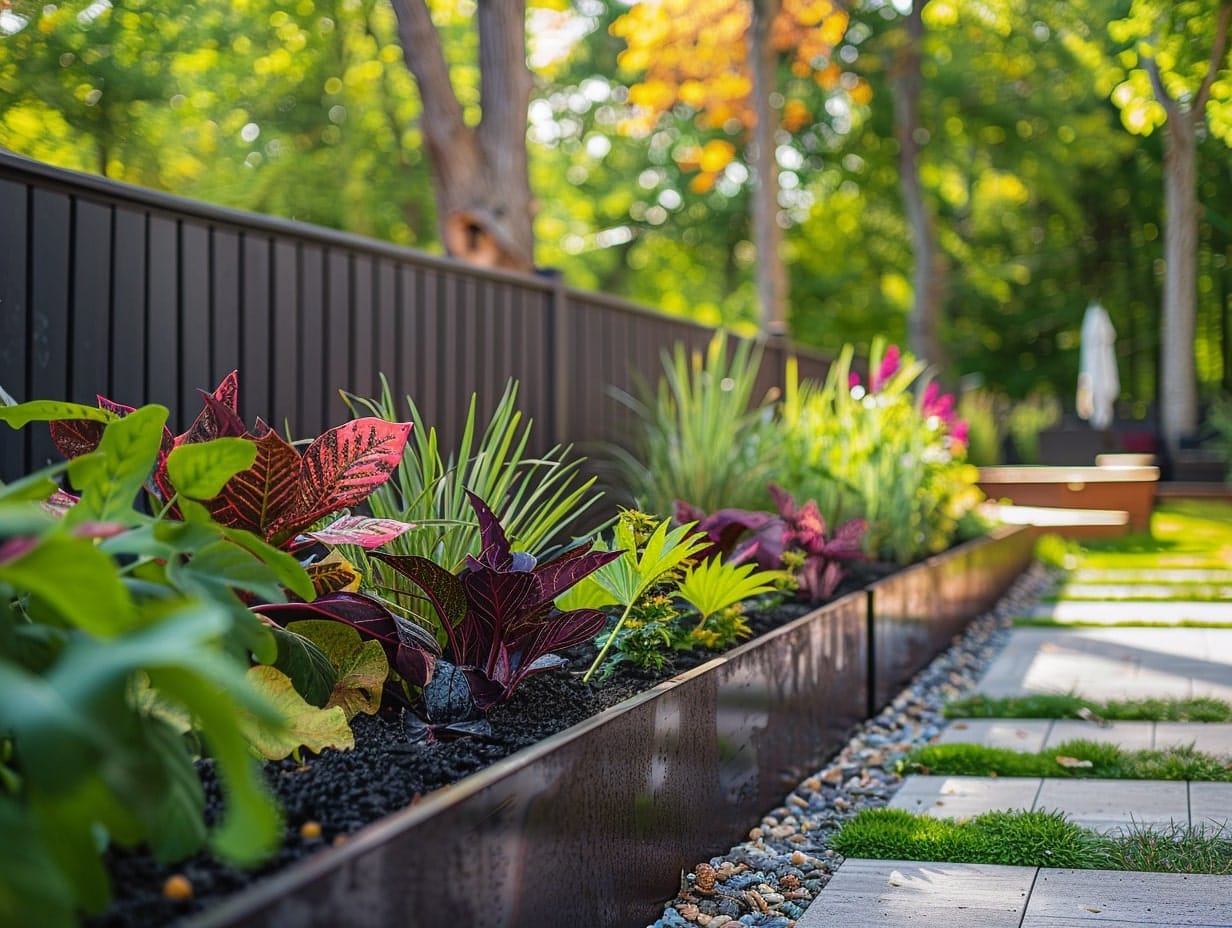 A garden border made from metal