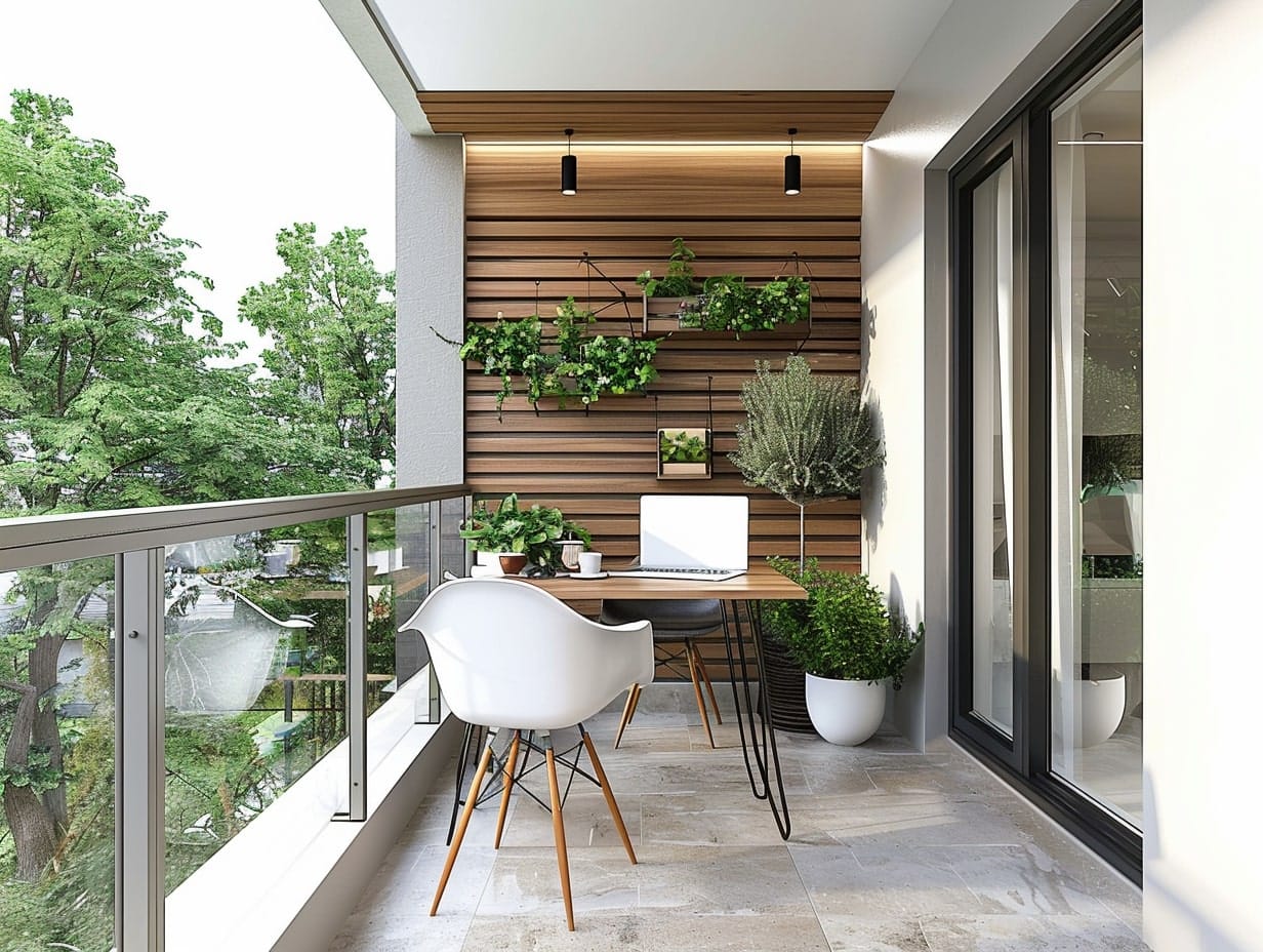 A mini workspace in a small balcony