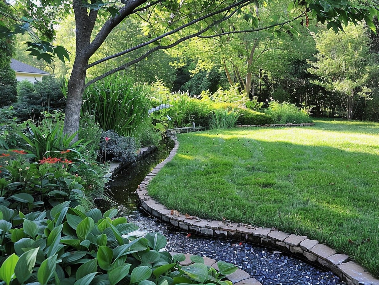 A garden border made from digging a moat