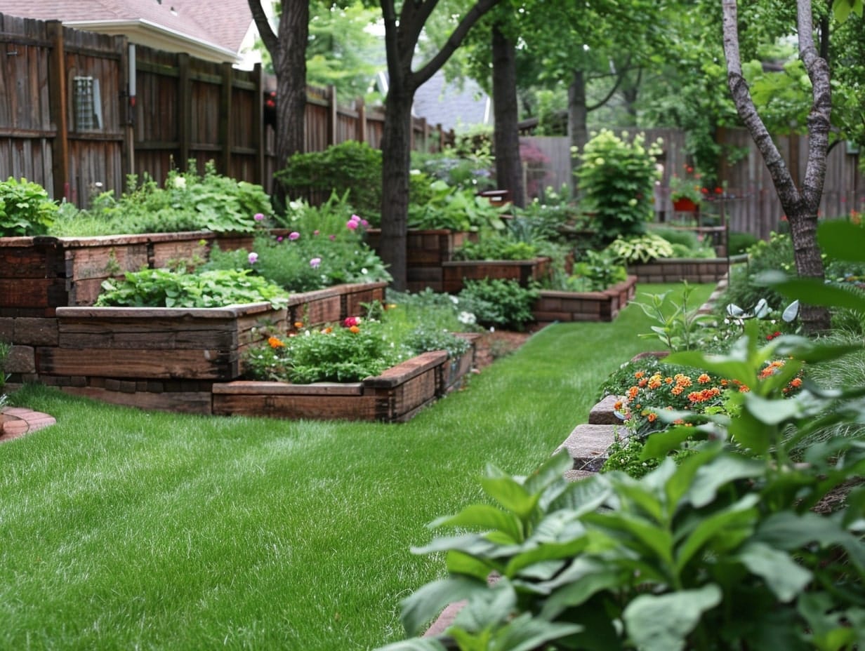 A garden border made from raised garden beds