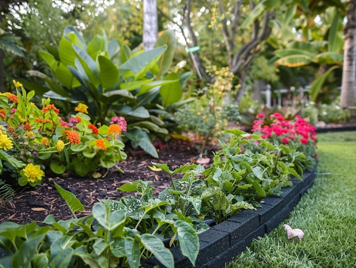 A garden border made from rubber