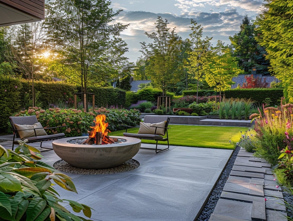 A fire pit made from stone