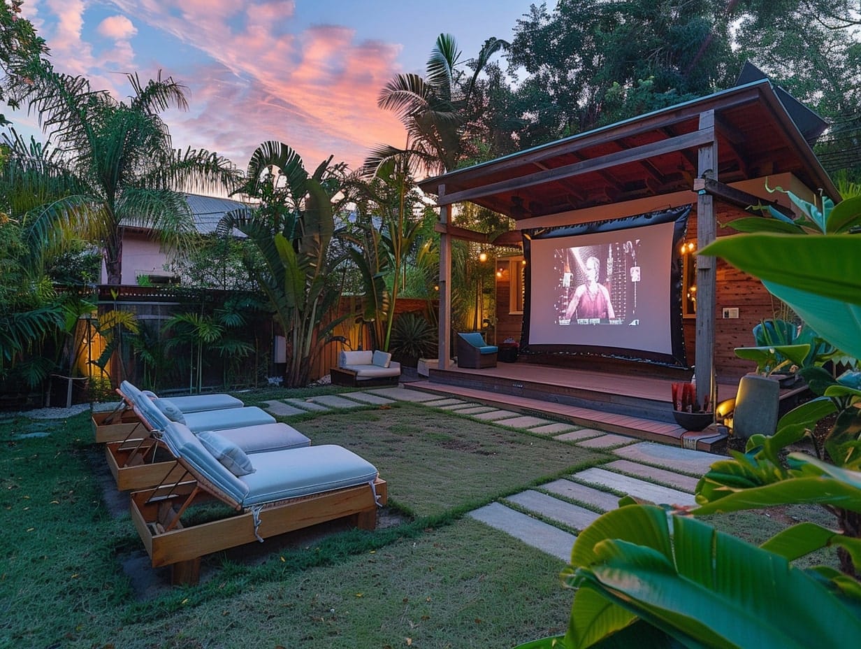 An outdoor theater in a garden