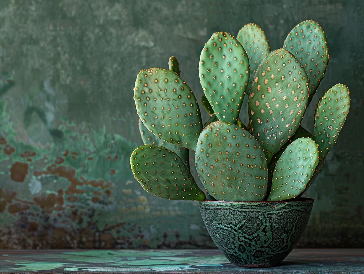 Nopales in a green bowl